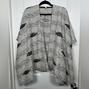 Eileen Fisher Organic Cotton Open Wrap Poncho Cardigan OS